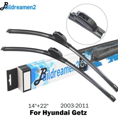 Buildreamen2 For Hyundai Getz 2003-2011 Car Frameless Wiper Blade Auto Rubber Front Windscreen Wiper