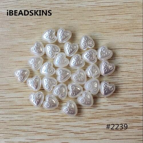12mm 1000pcs/lot Acrylic Imitation pearl heart Beads for Jewelry DIY #2239(Design as shown)