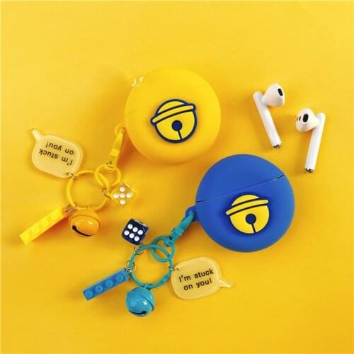 Earphone Cases for Huawei FreeBuds 3 Case 3D Cartoon Silicone Anti-slip Protective Case with Keychain FreeBuds 3 Accessories
