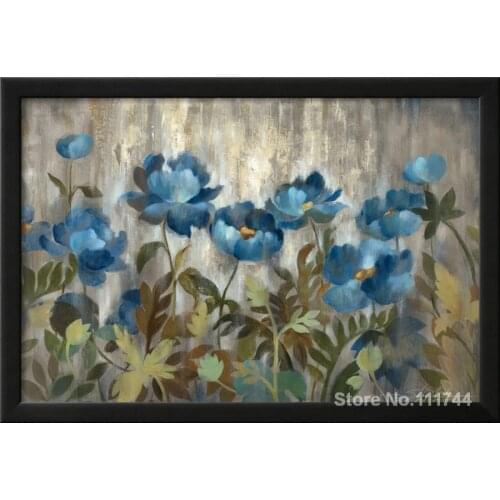 Flower Paintings by Silvia Vassileva Silver and Sapphire Hand painted oil painting canvas High quality