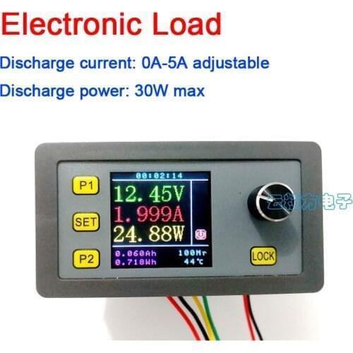 5A Adjustable Constant Current Electronic Load 30W 12V 24V power aging Tester Battery Discharge Digital LCD Capacity meter