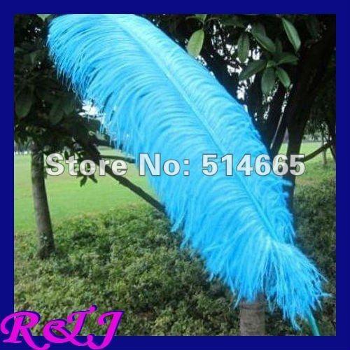 EMS Free shipping Wholesale 50PCS 65-70cm 26-28 inches light blue dyed ostrich drab feather ostrich plumes