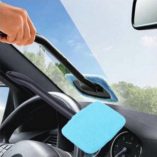 Hot Car Washer Brush Microfiber Window Cleaner Long Handle Dust Car Care Windshield Shine Towel Handy Washable Car Cleaning Tool