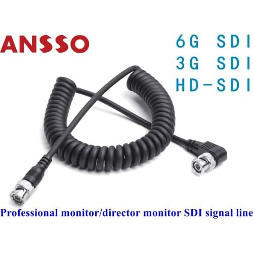 Stretch Coiled broadcast quality 6G 3G HD-SDI 4K HD SDI spring cable monitor image transmission video cable signal 75Ω-3 4K 30P