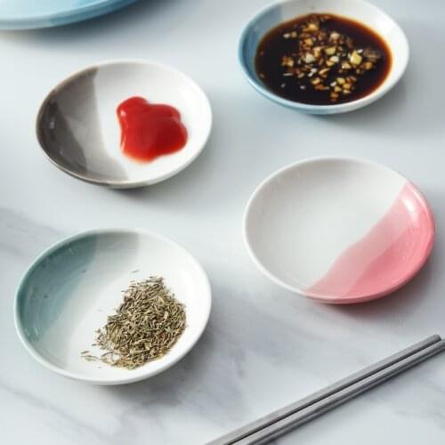 European Style Dipping Sauce Soy Sauce Dish Ceramic Small Dish Household Pickle Dish Creative Household Kitchen Supplies