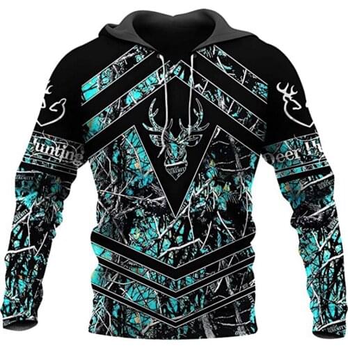Deer Hunting 3D Printed Mens Hoodies Harajuku Streetwear Autumn Hooded Sweatshirt Unisex Casual Jacket Tracksuits TD99665544895