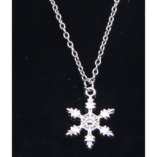 New Fashion Necklace 23x17mm snow snowflake Pendants Short Long Women Men Colar Gift Jewelry Choker