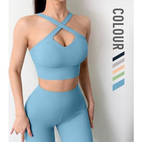 Solid Color High Elasticity Sports Two-Piece Set Fitness Yoga Workout Gym Clothing Tracksuit Women High Waist Leggings Sport Bra