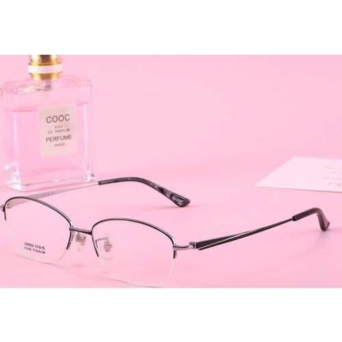 Optical Glasses Prescription Glasses Pure Titanium Frame Retro Half-frame Glasses Frame Ladies Wholesale Glasses Frame 6650