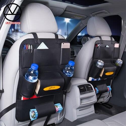 KAWOSEN Car Seat Organizer Back Bag Backseat Car Organizer Chair Storage Pocket Box Travel PU Leather Stowing Tidying SBCB09