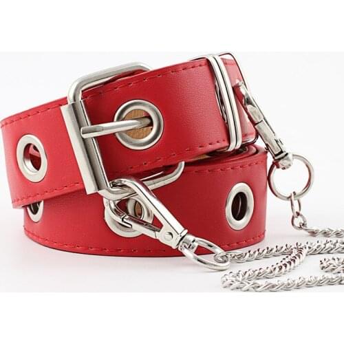 Full hole hollow street style hip-hop punk chain decorationPersonalized wide belt belt