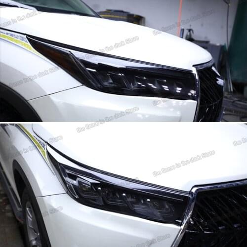 Lsrtw2017 Transparent black TPU Car Headlight protective Film for Toyota highlander 2013 2014 2015 2016 2017 2018 2019 sticker