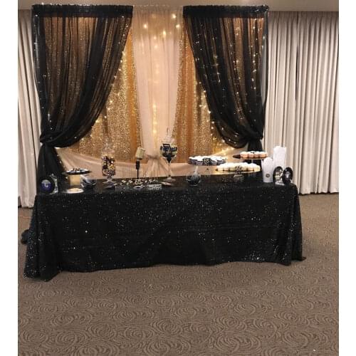 72x72in/90x132in Glitter Sequin RECTANGULAR Tablecloth - Black Sequin Table Cloth for Wedding Party Christmas Decoration