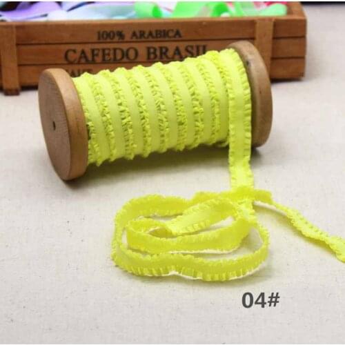 33 color 13mm wrinkled bilateral fungus elastic band Korean version of fold lace elastic band ruffle DIY hair band 10/20/50yard