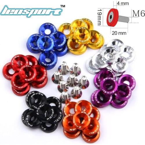 Leosport-10 Pcs/Pack JDM Style Aluminum Fender Washers and Bolt for Honda Civic Integra RSX EK EG DC