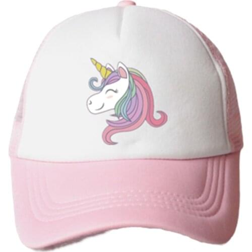 Baby girl hat cap unicorn accessories 2-8 years pink baseball cap summer sun truck hat girls kid cap for children mesh hat