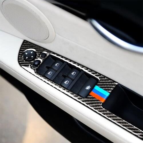 Carbon Fiber Folding Window Lift Adjustment Button Frame Cover Trim for BMW Z4 2009-2015 Car Accessories Car Stickers RHD