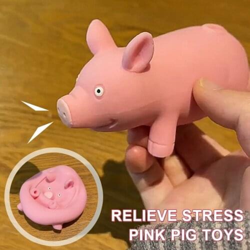 Relieve Stress Pink Pig Toys Interesting Decompression Toys Cute Animal Antistress Ball For Kid UD88