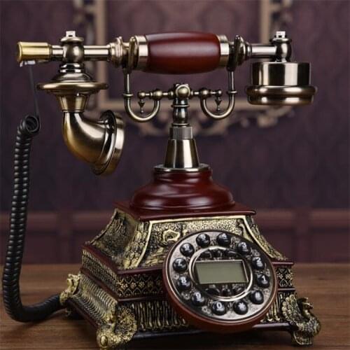 Retro Corded Telephone Old Phone Antique Corded Landline Home Phone Fixed Digital Push Button Telephones for Office Home Family