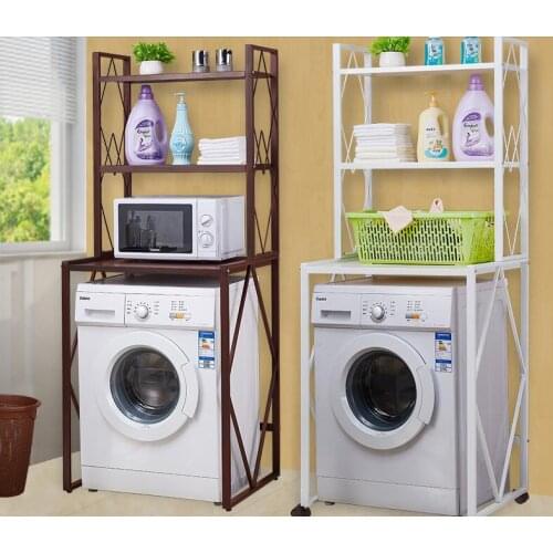 Washing machine rack... Balcony storage locker bathroom shelf