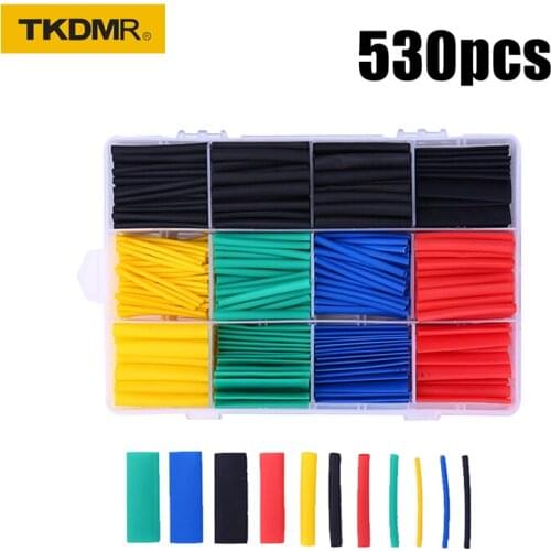 800pcsSolder Seal Wire Connectors & Heat Shrink Tubings Insulated Waterproof Electrical Butt Terminals & Shrink Tubes with Case