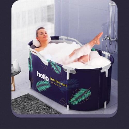 Bath Sauna Adult Folding Bathtub Bath Barrel Household SPA Bath Large Tub Bath Barrel Thickened Adult Bath Tub Full Body Hot Tub