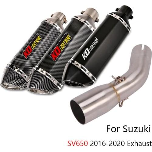 Slip-on Exhausts for Suzuki SV650 2016-2020 Motorcycle Exhaust Pipe 51MM Mid Link Tube Stainless Steel Mufflers DB Killer 370MM