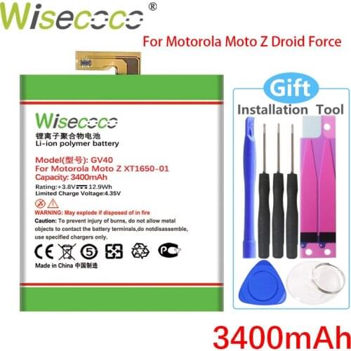 Wisecoco GV40 3400mAh Battery For Motorola Moto Z Droid Force XT1650-02 In Stock