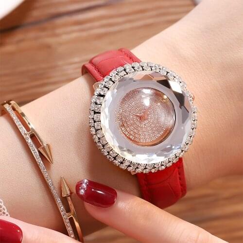 Top Brand Luxury Crystal Women Watches Fashion Woman Leather Watch Ladies Casual Quartz Watch Female Clock Bayan Kol Saati #3TWL