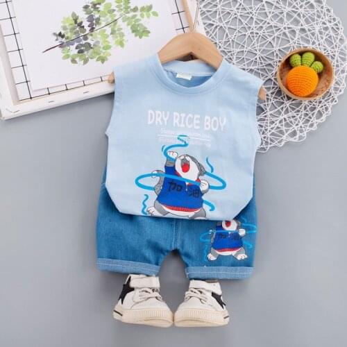 Summer Children Outing Clothes Baby Boy Girl Printed Cartoon Vest Cartoon Shorts 2Pcs/sets Infant Kids Fashion Toddler Tracksuit