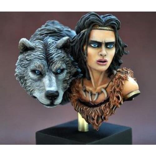 1/10 Wolf girl, Resin Model figure Bust GK, Movie theme, Unassembled and unpainted kit