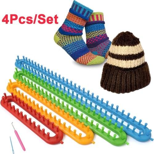 1 Set Rectangle Round DIY Knitting Loom Scarf Sweater Hat Shawl Stitching Knit Handmade Craft Weaving Braiding Tool