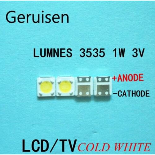 1000pcs LUMENS LED Backlight 1W 3V 3535 3537 Cool white LCD Backlight for TV TV Application A129CECEBP18A-2092 4JIAO