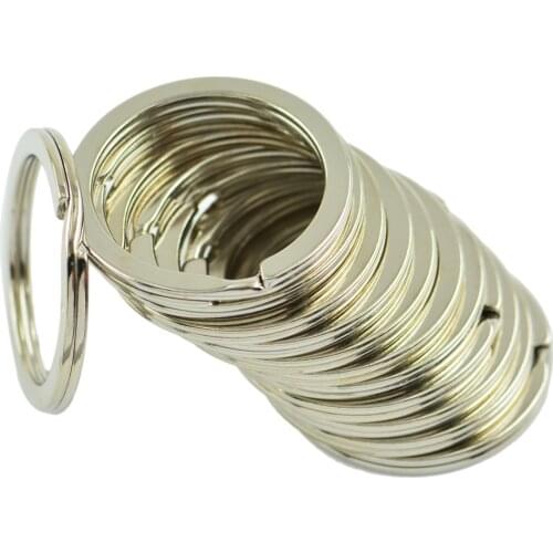 12x Metal Round Keyring Flat Split Key Rings Craft Hoop Loop Findings 28mm