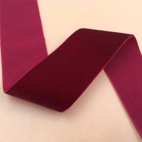 38MM Wine Burgundy Color Single Face Nylon Velvet Ribbon,none stretch velour ribbons webbing DIY accessories
