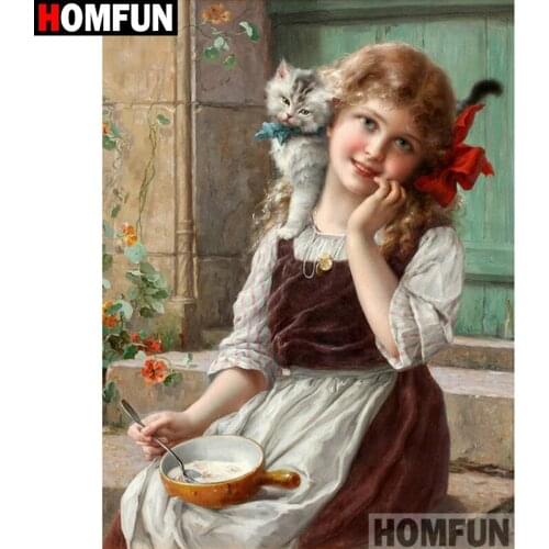 HOMFUN Full Square/Round Drill 5D DIY Diamond Painting "Beauty character" Embroidery Cross Stitch 5D Home Decor Gift A17797