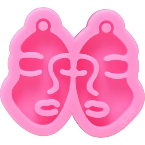 BMBY-Glossy Girl Face Earring Mold Resin Silicone Mold DIY Epoxy Mould Decoration Keychain