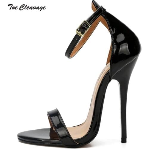 Plus:37-47 48 Women Sandals Amazing Wedding Stiletto Womens Banquet Sandalias 13cm Thin Heels Ankle Strap Femmes Sandales Pumps