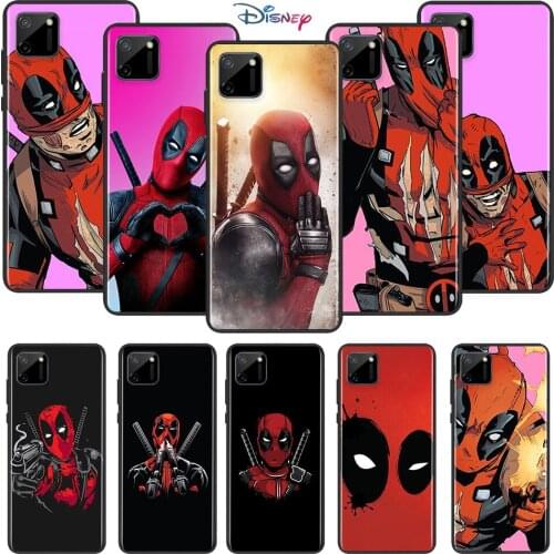Marvel Avengers Deadpool Super Hero For OPPO Realme C2 C3 C11 C12 C15 C17 X2 X3 X7 XT X50 Q2 Q2i V3 V5 V15 Pro Black Phone Case
