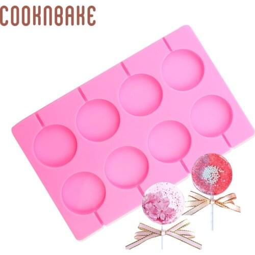 COOKNBAKE Silicone Mold for Lollipop Round Chocolate candy sugar lolly form biscuit cake decoration tool pastry baking Mould