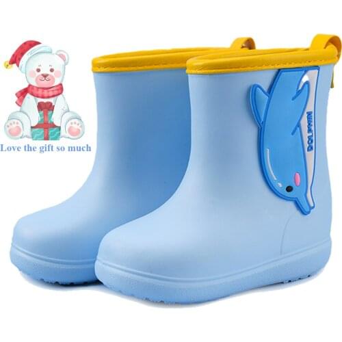 BAOLESEM Kids Rain Boots Rubber Boots for Children Cute Animal Rain Boots Water-proof Water Shoes Colorful Shoes for Child