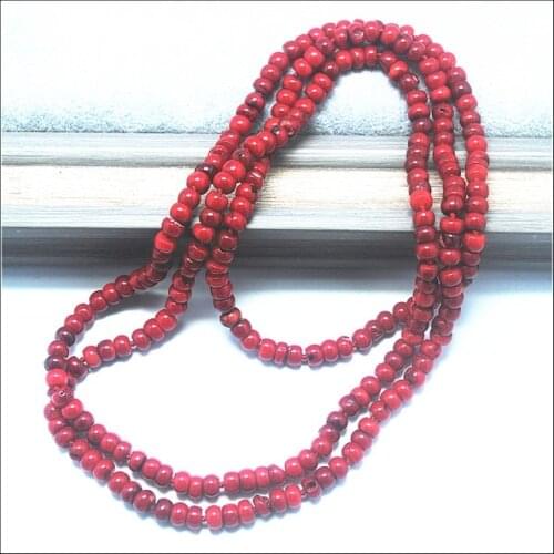 Red Coral Long Sweater Chains Necklaces Abacus Shape 47' length beads size 5x7mm top fashion womens jewelry wearing ornaments