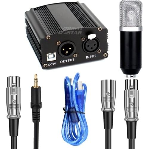 48V Phantom Power Supply For U 89 87 67 Ai BM800 Condenser Microphone Recording Stuio Equipment Karaoke Mic Computer PC Laptop