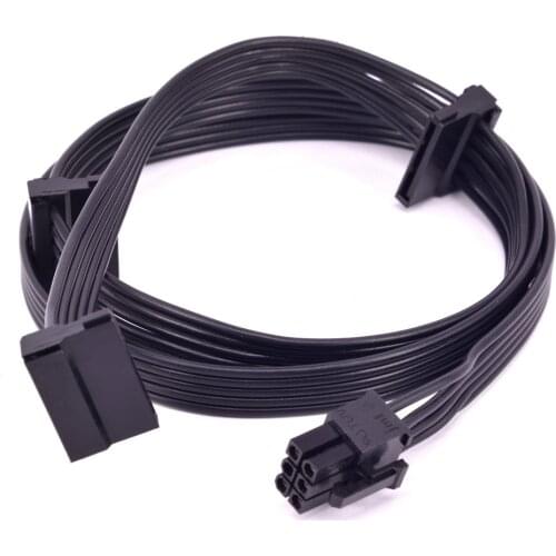 PCI-e 6Pin 1 to 3 SATA SSD Power Supply Cable GPU 6 Pin for CORSAIR TX850M TX750M TX650M Modular