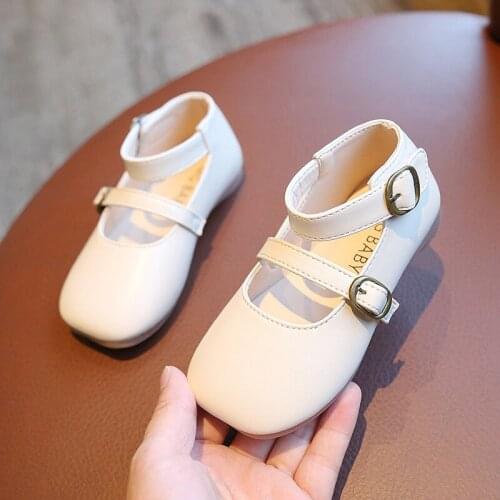 Girls leather shoes spring/summer kids baby square head princess shoes childrens fashion casual sneakers baby girls flat shoes