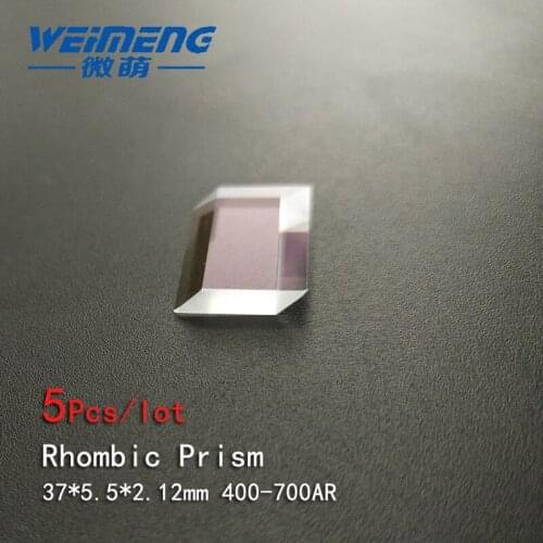 Weimeng 5pcs rhombic prism laser lens 37*5.5*2.12mm 400-700nm AR coating H-K9L material forstereomicroscope, periscope,optical