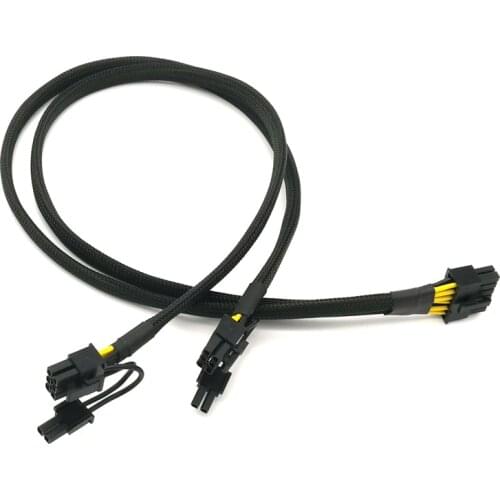 Black Sleeved 12Pin to Dual 6+2Pin Modular Power Cable for Seasonic X Series X1250 P1000