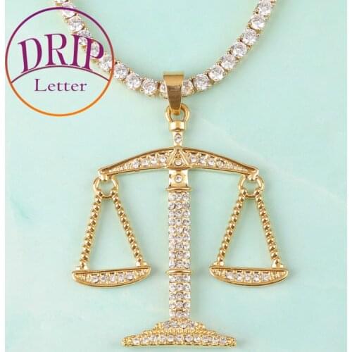 Balance Pendant Gold Color Mens Hip Hop Punk Rock Jewelry