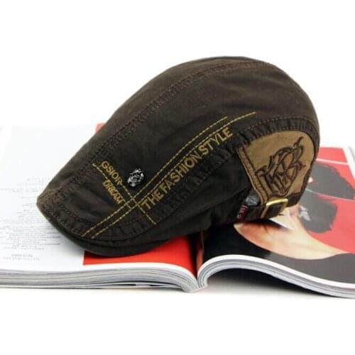 Men Autumn Cotton Berets Cap Hotsale Europe Stylish Solid Embroidery Letter Words Beret Hats Flat Casquette Gorros hat