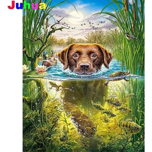 Dog swimming 5D DIY diamond painting,full,square,round animal diamond embroidery gift kit mosaic diamond stitch home decor